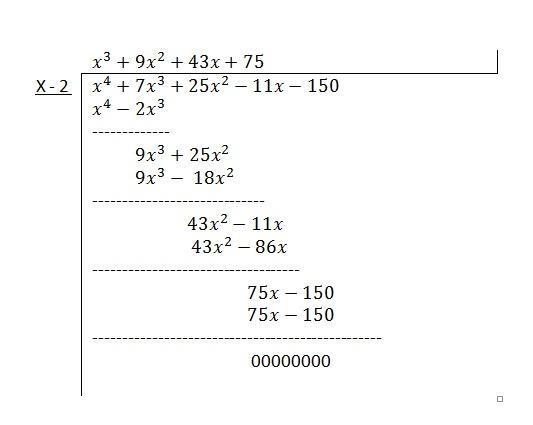 Find all the roots of y = x4 + 7x3 + 25x2 - 11x – 150-example-1