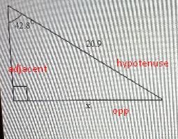 Find the measure of the side labeled x. Round to two decimal places as needed.-example-1