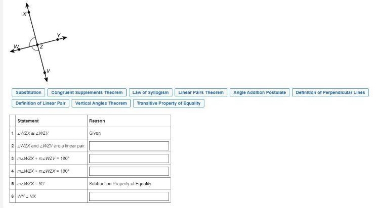 the proof refers to the figure shown here. drag the word choices below to supply the-example-1