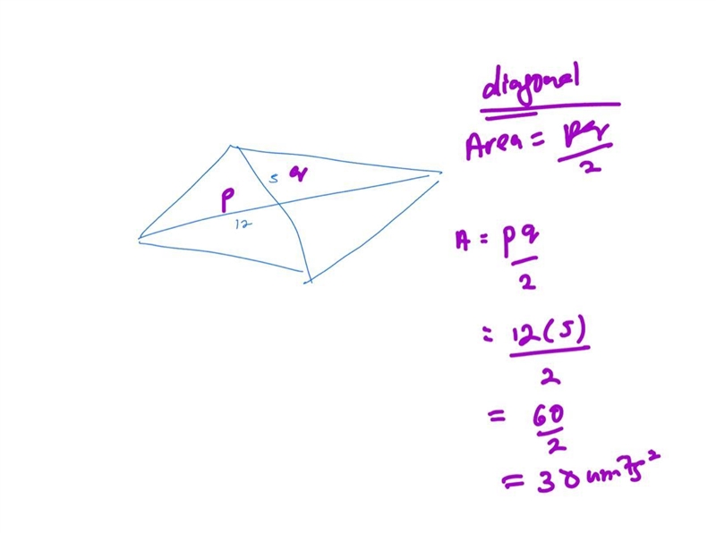 Find the area of the rhombus 12 5-example-1