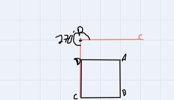 Construct the 270° rotation of the square ABCD about point P.-example-1