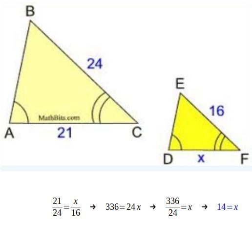 Triangle BAC and Triangle EDF are similar. What is the length of DF?-example-1