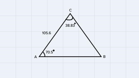 Points A and B are on opposite sides of a lake. A point C is 105.6 meters from A. The-example-1