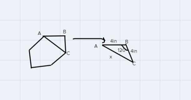 The figure shown is a regular hexagon.A 4 in. BFCEDWhat is the length of the diagonal-example-1