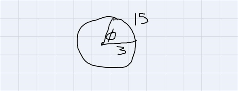 If a central angle Ф radians intercepts an arc length of 15 cm on a circle of radius-example-1