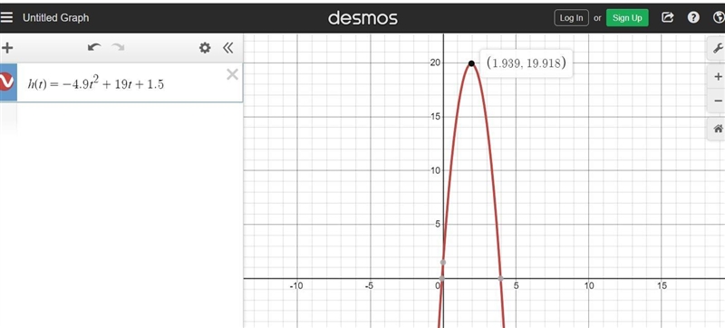 the function h(t)=-4.9t^2+19t+1.5 describes the height in meters of a basketball t-example-1