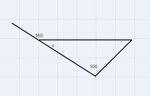 A side of the triangle below has been extended to form an exterior angle of 160°. Find-example-1