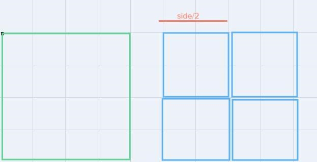 Angelo drew a large square with an area of 100 square units. If he divided the large-example-2