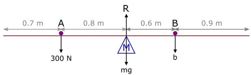 A seesaw is 3 metres long. It is balanced when child A sits 0.8 m from the pivot and-example-1