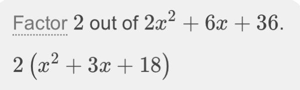 Factorise 2x² + 6x + 36​-example-1