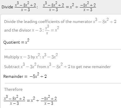 Divide (x3−8x2+2)÷(x−3)-example-1