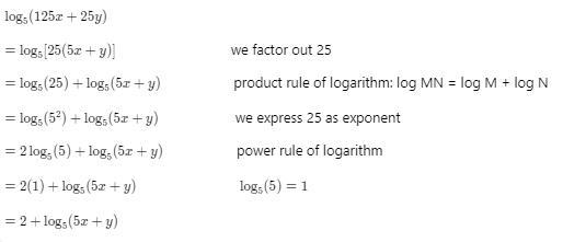 Log (125x + 25y) I need to know how to write it how the picture shows it-example-1