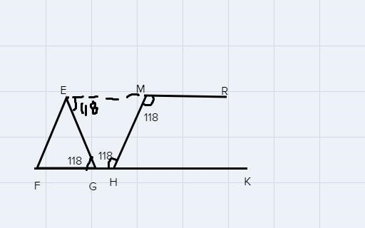 FGHK is a straight line, EF is parallel to MH ; MR is parallel to FGHK; EG = FG; and-example-1