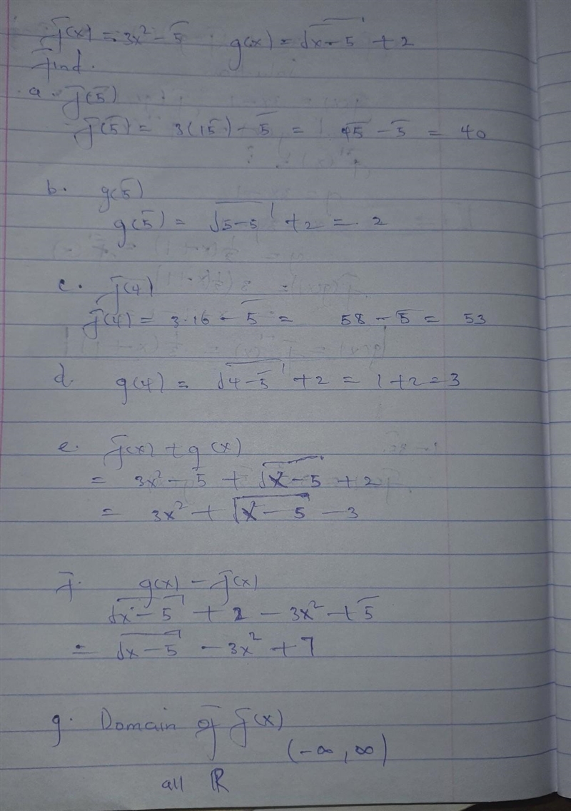 F(x) =3^2-5 and g(x) =x-5+2-example-1