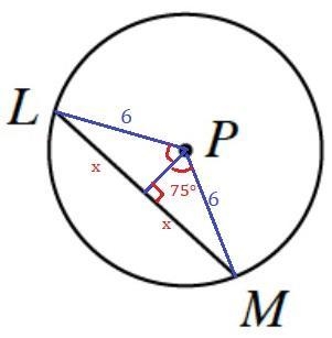 Examine the diagram of chord LM in •P at right. If the length of the radius of •P-example-1