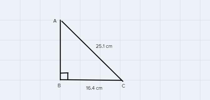 In a right triangle, the side opposite angle β has a length of 16.4 cm. The hypotenuse-example-1