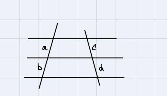 Given lines l, m and n are all parallel and cut by two transversal lines, find the-example-1