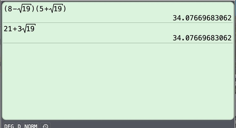 Given that (8 - ✓x)(5 + ✓x) = y√x + 21 where x is a prime number and y is an integer-example-1