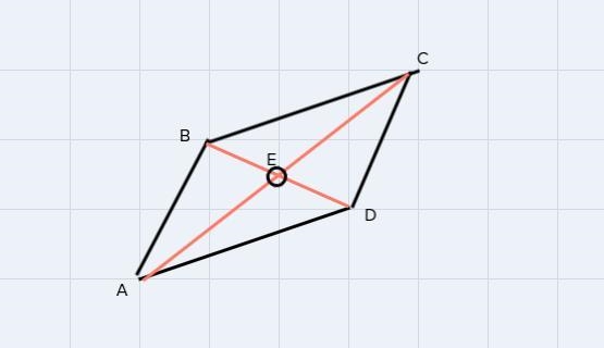 There is a parallelogram ABCD. E is the internal center point of the parallelogram-example-1