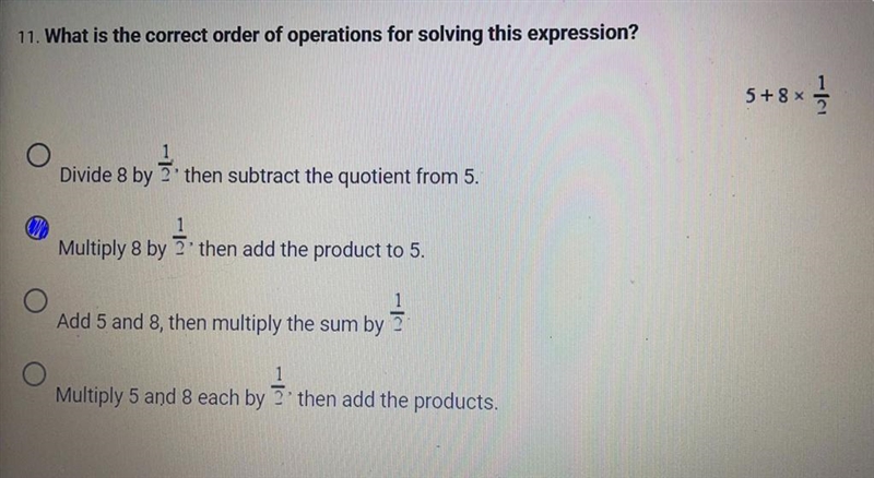 What is the correct order of operations for solving this expression-example-1