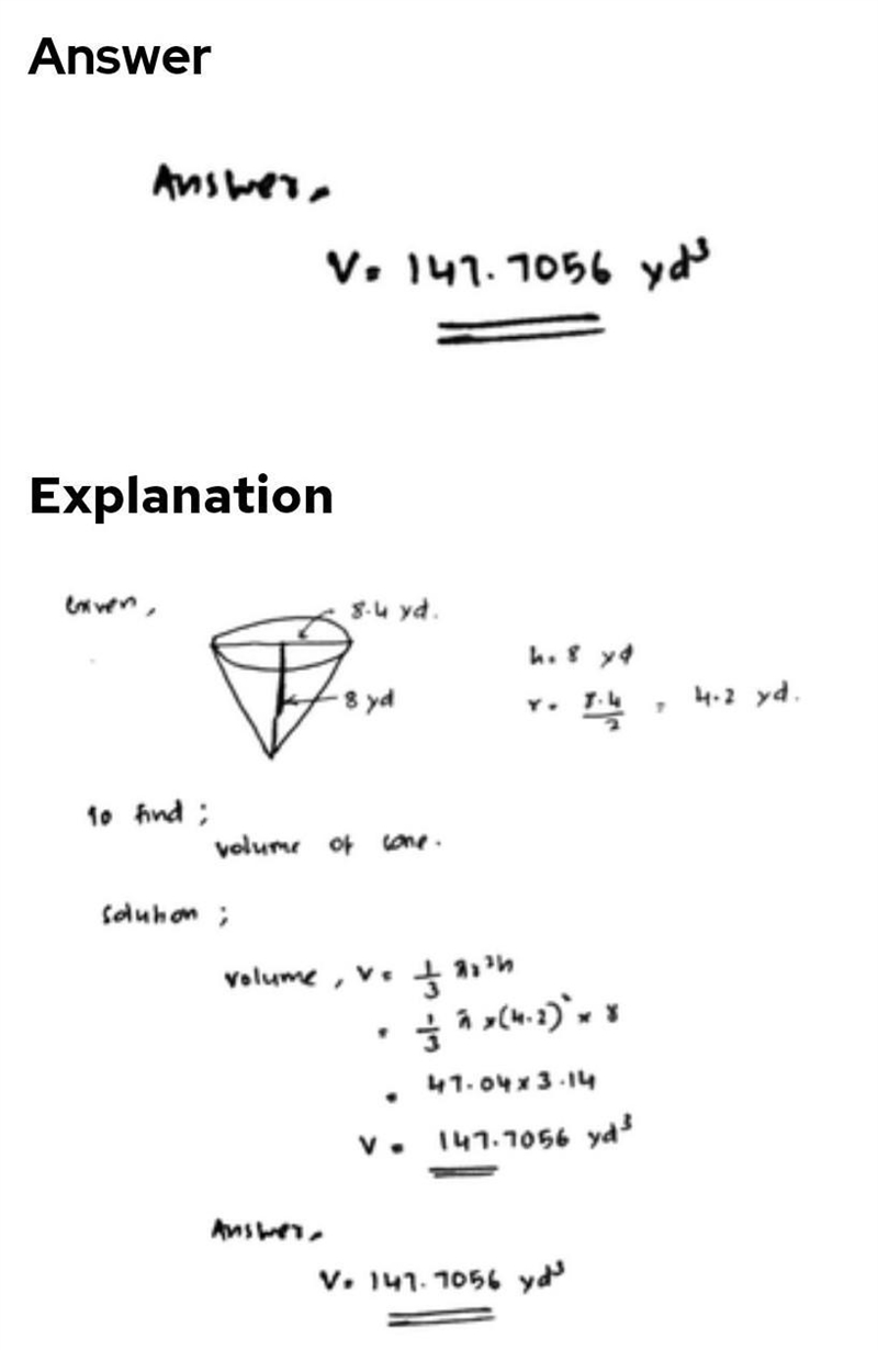 Find the volume of the cone . Round your answer to the nearest tenth. Use 3.14 for-example-1