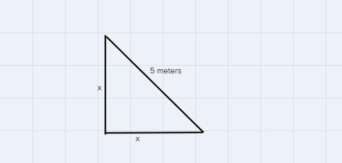 The two legs of a right triangle are the same length. The hypotenuse is 5 meters long-example-1