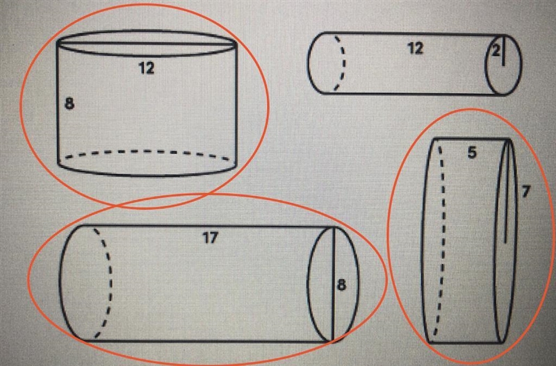 Which cylinders have a surface area of approximately 528 square units?-example-1