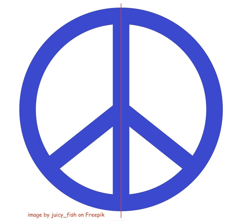 How many lines of symmetry does a peace sign have-example-1