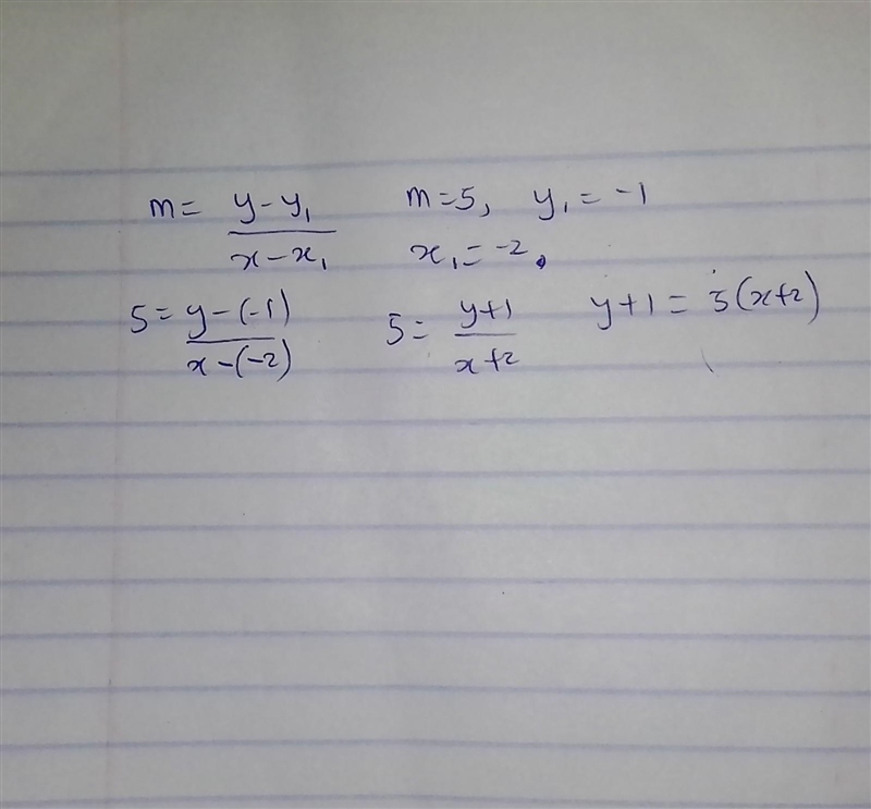 Choose the equation below that represents the line that passes through the point (-2, -1) and-example-1