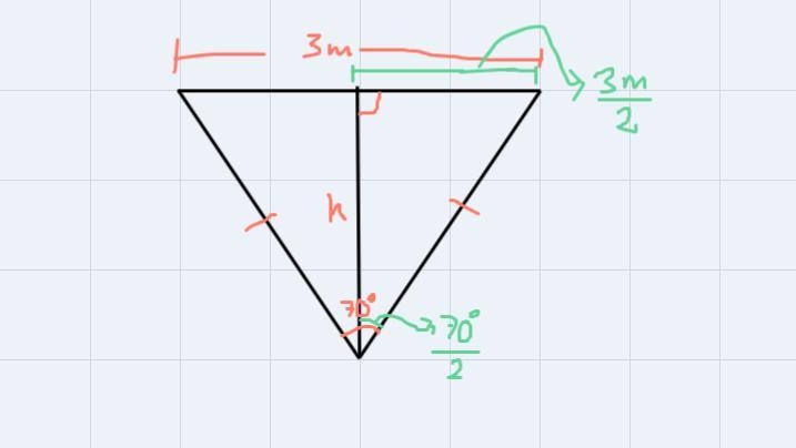 You and your group need to calculate the height of the triangle below to emboss a-example-1