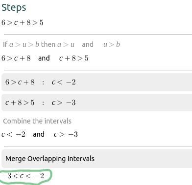 Solve for c. 6>c+8>5-example-1