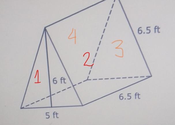 What is the surface area of the tent without the bottom?-example-1