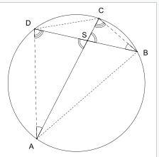 I know that AC and DB intersect at point E what would be the 3 pairs of angles though-example-1