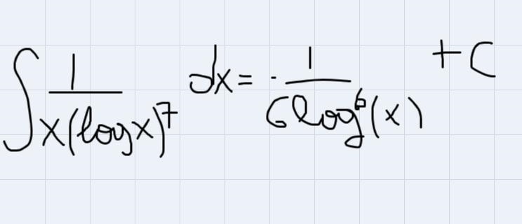 Swami X (In x)? 1 x (In x)' 1 6(In x16 +C S(In x)8 1 + C 6x (In x)6-example-1