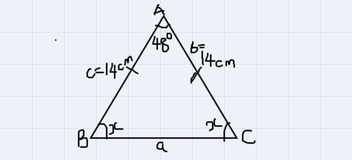 Determine the following:a. measure of base anglesb. the areac. the perimeter-example-1