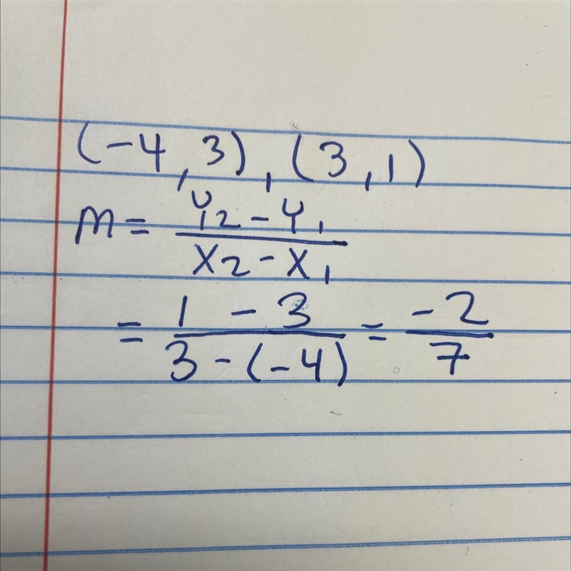 What is the slope of the line shown below? A. 2/7 B.-7/2 C.-2/7 D. 7/2-example-1