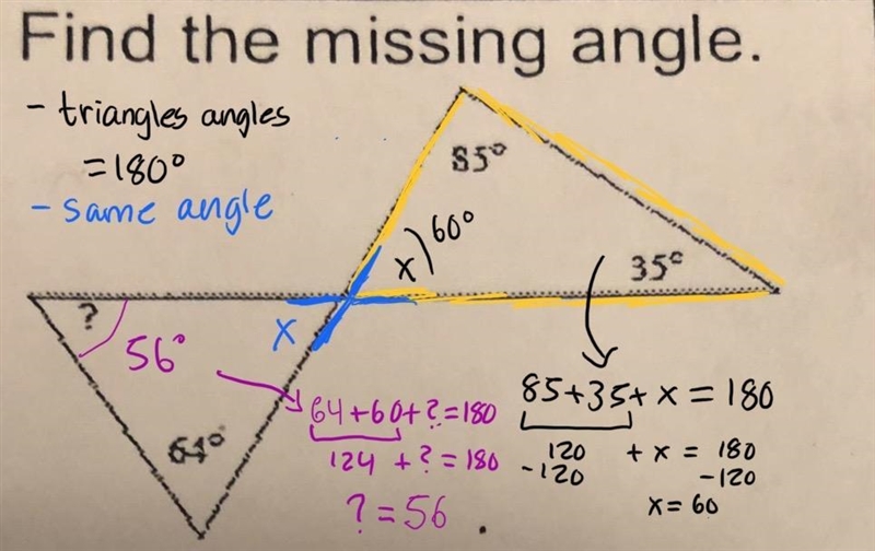 Find the missing angle.-example-1