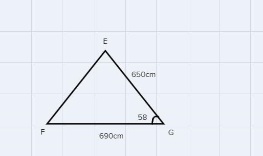 In deltaEFG , e=690 cm, f=650 cm and-example-1