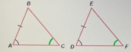 What else would need to be congruent to show that AABC= A DEF by theAAS theorem?O-example-1