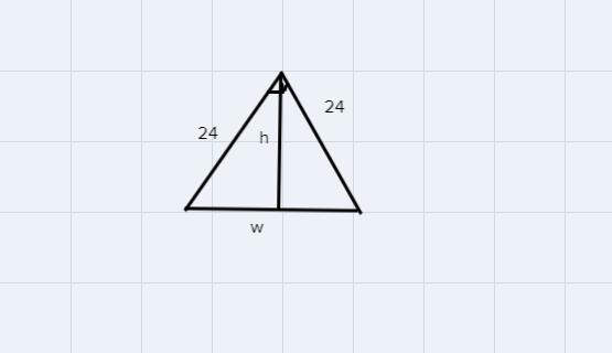 The diagram shows the design of a house roof. Each side of the roof is 24 feet as-example-1