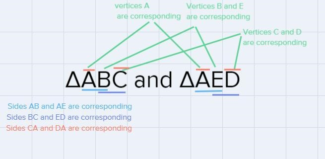 State weather triangle ABC and AED are congruent JUSTIFY your answer-example-1