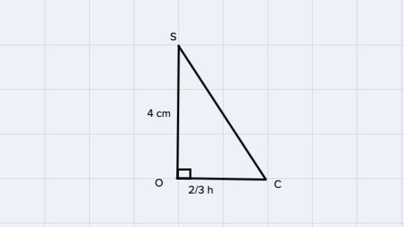 2. The base of a right triangular pyramid has a side of 4 cm and the altitude of the-example-1