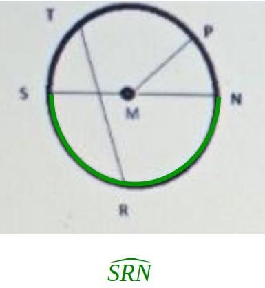 PLEASE HELP WORTH 20 POINTS Use the figure. Which of the following is a semicircle-example-1