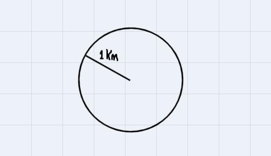 The radius of a circle is 1 kilometer. What is the area?Give the exact answer in simplest-example-1