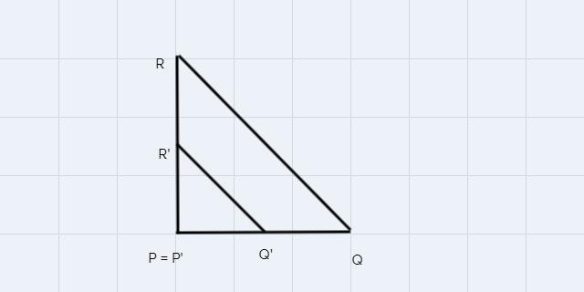 Use the information given to answer the question. Triangle PQR undergoes a dilation-example-1