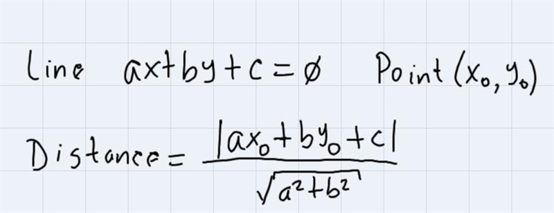 What is the distance from point P(- 1, 1) to the line y = -2x + 4? Round to the nearest-example-1