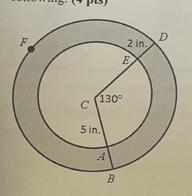 determine the measure of each of the following. a. Arc length of AE b. Arc length-example-1