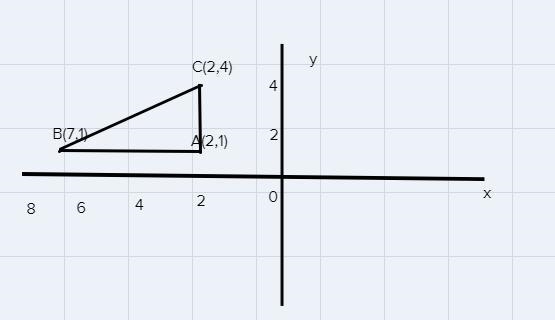 Prove whether or not, the following set of coordinates form a right triangle. Complete-example-1