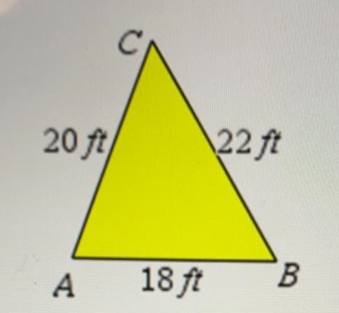 Find C.Round to the nearest tenth.20 ft\22 ftAB18 ftC = [? ]°Law of Cosines: c2 = a-example-1