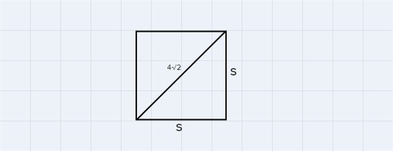 Find the area of a square with a diagonal that measures 4 square root of 2-example-1